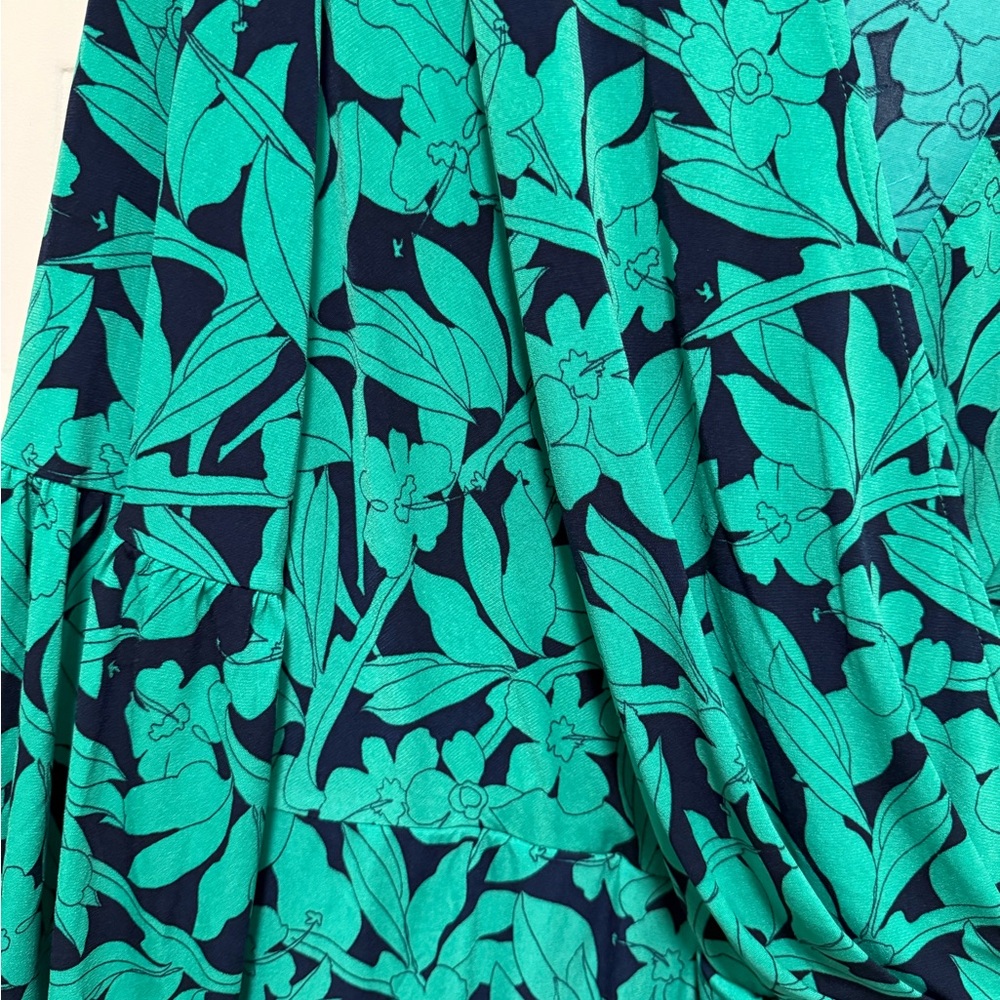London Times Teal/Greenish and Navy Floral Dress - Picture 3 of 8